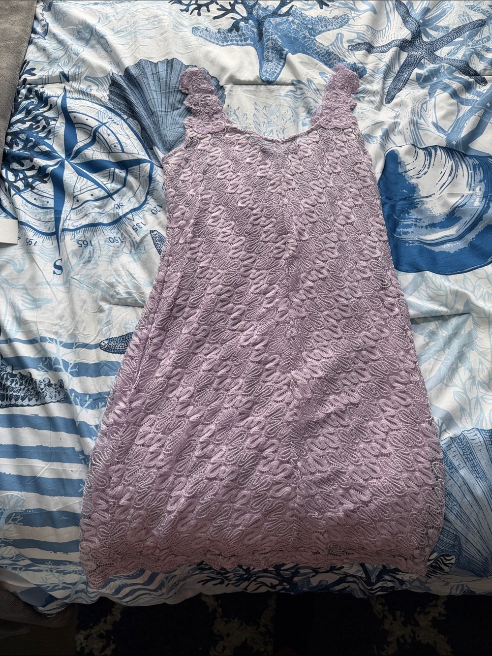 Free People Lavender Loop Lace Chemise Slip